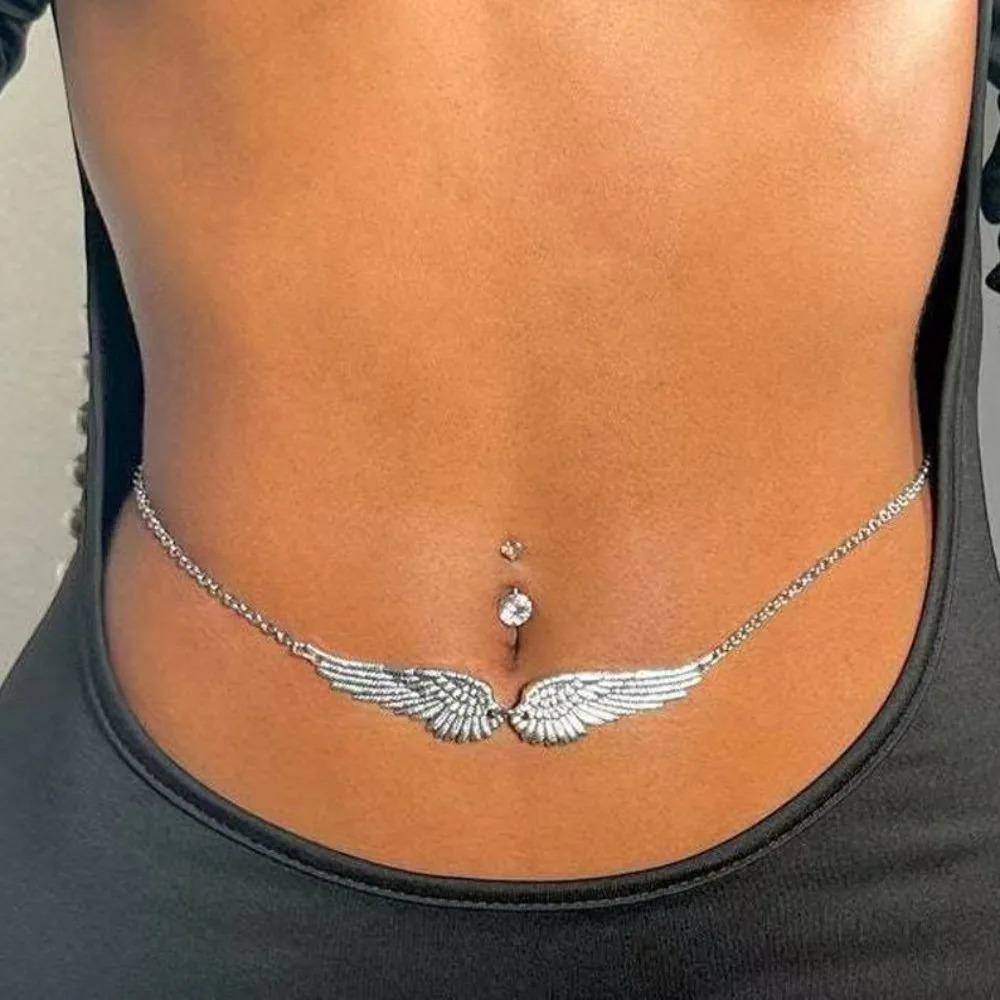 

Stylish Wings Design Waist Chain Charm Style Fashion Belly Jewelry Sexy Beach Jewelry Bikini Accessory серебряный