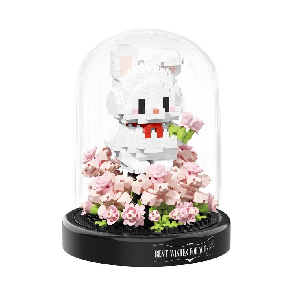 Bunny Creative Flower Animal Characters Building Blocks Set For Children Fun