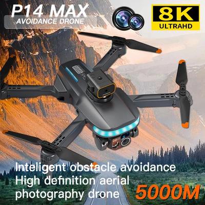 New P14 Mini Drone 8K 5G GPS Professional HD Aerial Photography ESC Dual Camera Obstacle Avoidance RC Foldable Quadcopter Aircraft Toy 5000M
