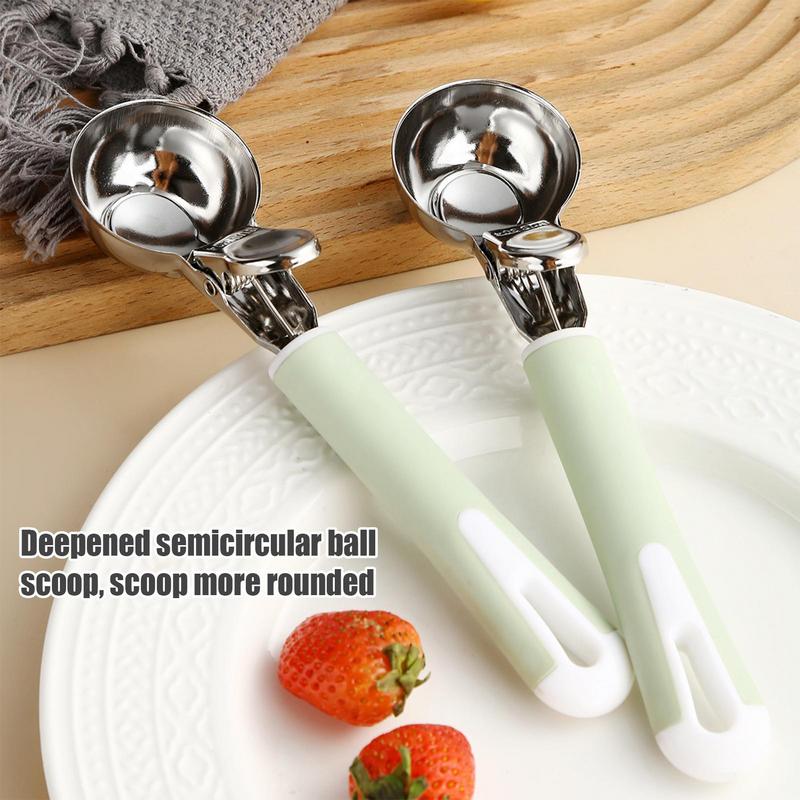 

Ice Cream Scoops Stainless Steel Ergonomic Kitchen Spoon Fruit Baller For Watermelon For Cookie Dough Cupcakes Desserts Candy CN