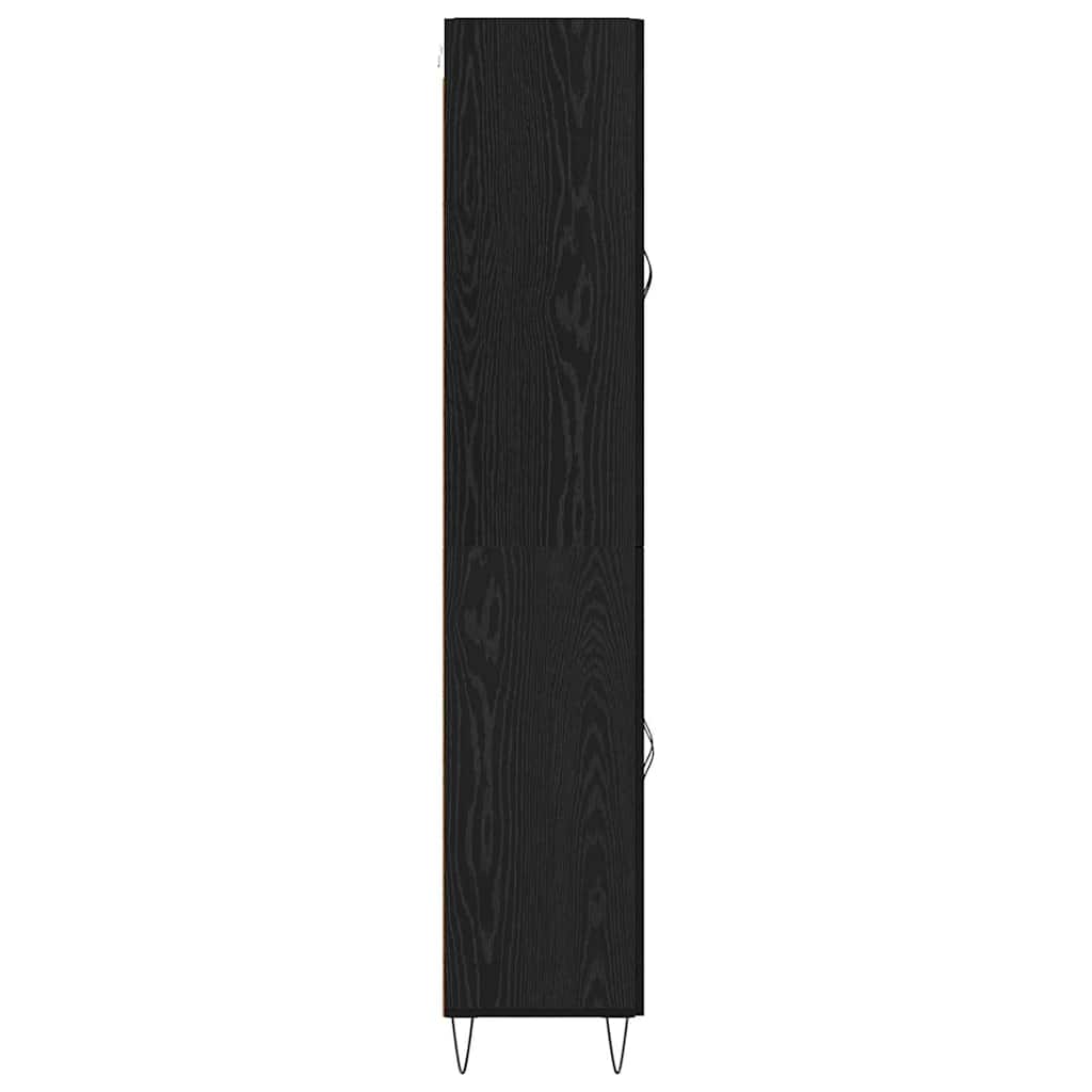 Highboard in Black Oak Look 69.5 x 34 x 180 cm Particleboard