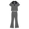 Western Style New Fashion Casual Stripe Top Trousers Set Striped Top and Pants Set