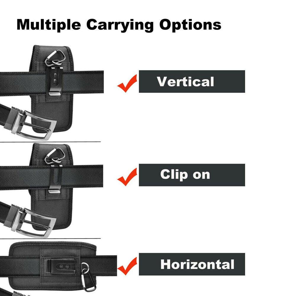 Men Phone Holster Cellphone Loop Holster Belt Clip Waist Bag Oxford Cloth Wallet Card Holder Running Travel Camping Phone Pouch