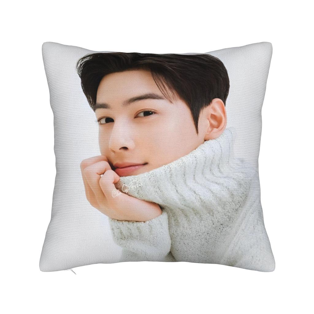 CHA EUN WOO Kpop ASTRO Idol Pillowcases Product Printing Cushion Cover  Throw Pillow Cover Bed Decorations Square Multiple Sizes