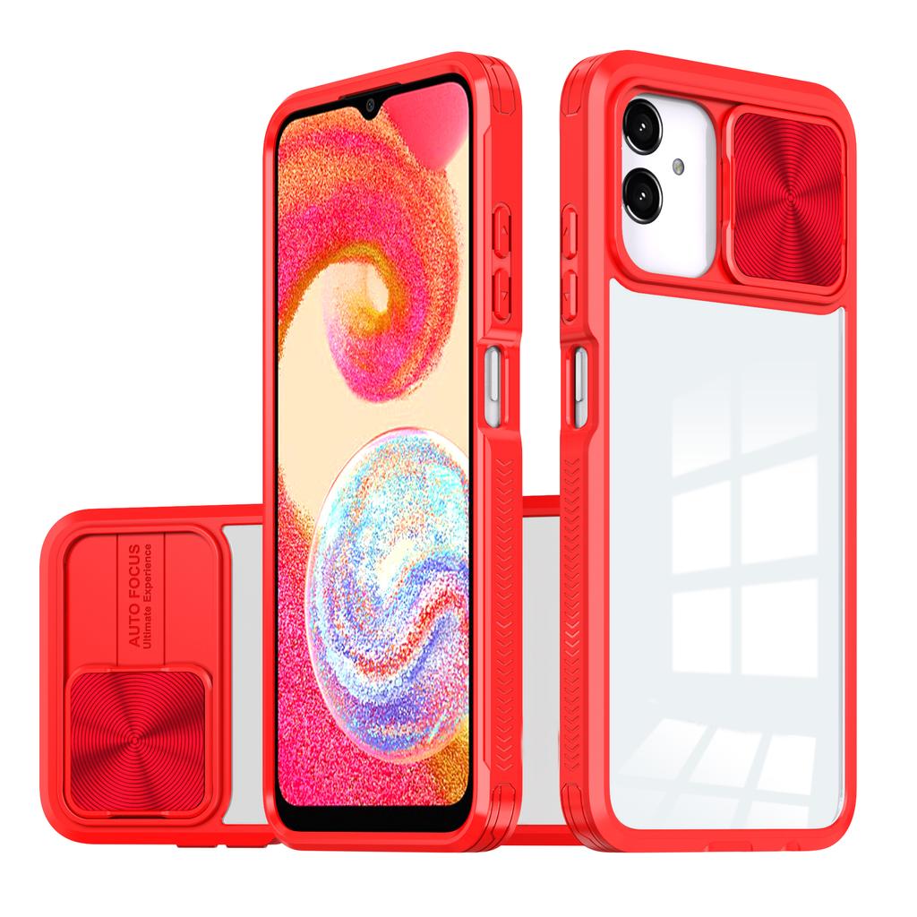 Shockproof Transparent Case for Samsung Galaxy A04E A04S A04 M04 F04 A03S A03 Core A02S Slide Metal Lens Protective Cover