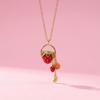 Stylish Fruit Inspired Tassels Pendant Necklace Minimalist Versatile for Casual Work Party Collarbone Length Accessory