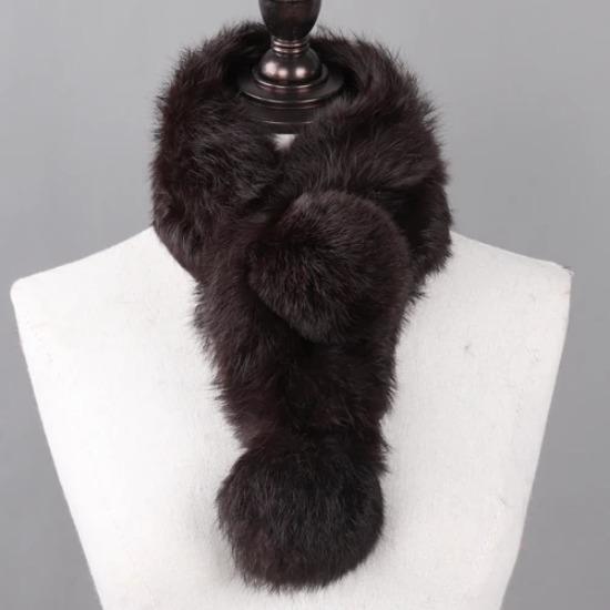 Hot Sale Women Winter Real Rabbit Fur Scarf Lady Warm Rabbit Fur Scarves Knit Natural Real Rabbit Fur Ring Casual Muffler