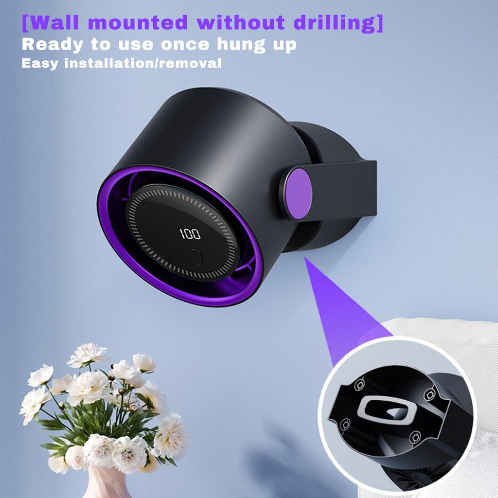 Desktop Fan Long Life Screen Digital Display Cycle Dormitory Wall-mounted High-speed Electric Fan, Wall-Mounted Desk Fan,Smart Timing