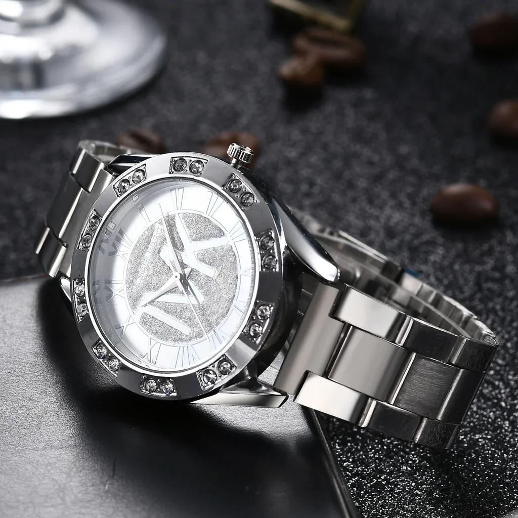 Montres Diamants Cristal Femmes Marque de Luxe Montre-Bracelet Or Acier Inoxydable Montre Femme Horloge Loisirs Reloj Mujer TVK