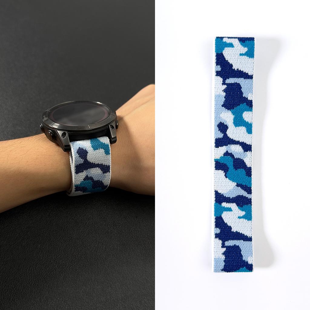 Nylon Loop Band for Garmin Fenix 7/7X Mk2i & Tactix 7 Pro with Dual-Head Hook and Loop Fastener Soft Breathable Strap