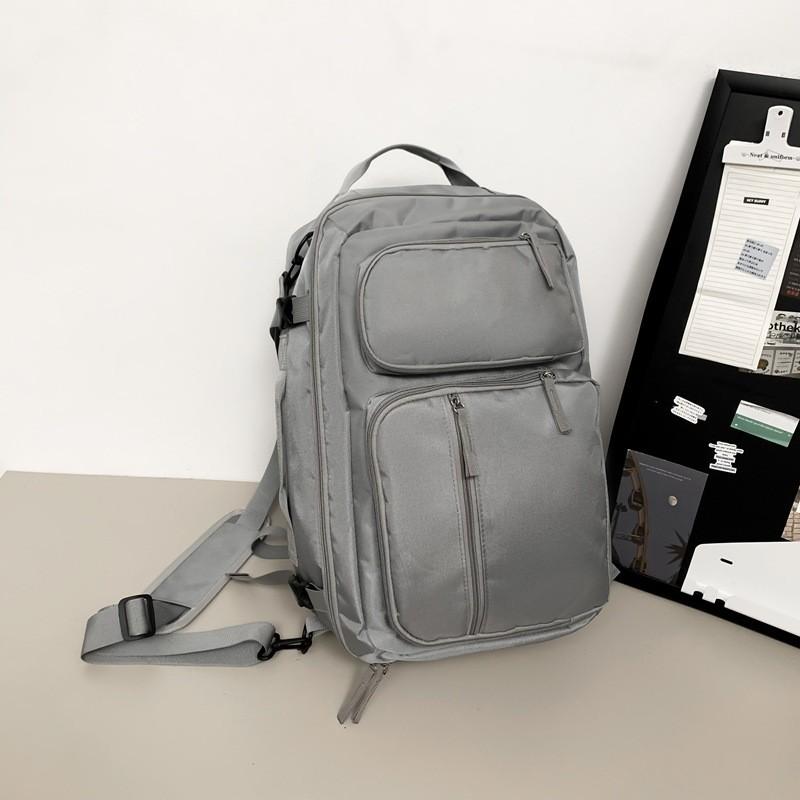 Multifunctional Capacity Large Oxford Backpack With Solid Color Design Teens For