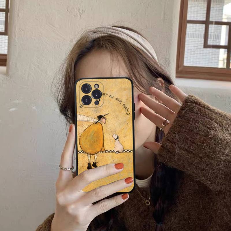 

Sam Toft Art Abstract Landscape Love Dogs Pet Phone Case for iPhone 11 12 13 Mini Pro Max 8 7 6 6S Plus X 5 SE 2020 XR XS Funda 7 plus or 8 plus