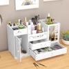 Large Capacity Dustproof Desktop Cosmetic Storage with Mirror & Drawer