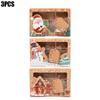 Christmas Candy Cookies Boxes Kraft Paper Gift Box Food Bakery Treat Boxes with Clear Window Navidad Decor Xmas Gift Bag Noel