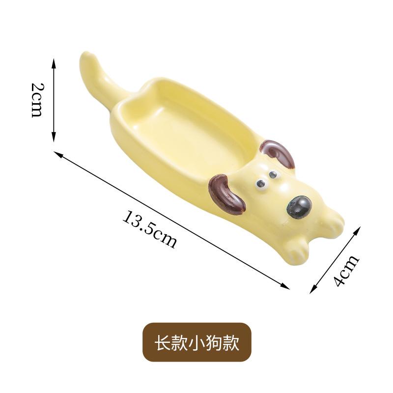 Cute Pet Cartoon Ceramic Dipping Dish Hot Pot Hand Pinch Single Handle Flavoring Dish Cute Household Seasoning Soy Sauce Vinegar Small Dish