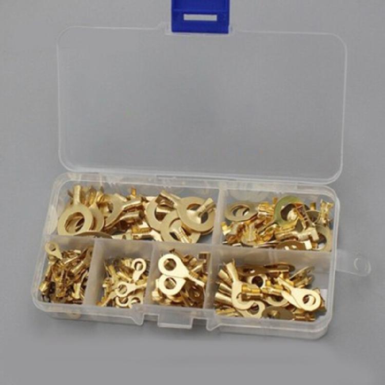 150Pcs Electric Wire Connectors Rings End Terminals None Insulated RingsTerminals Copper Plated Steel Wire Connectors