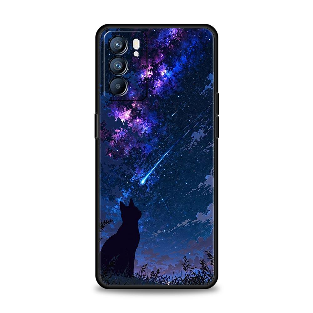 

Cat Van Gogh Starry Sky Phone Case For Oppo Reno13 Reno12 Reno11 F Reno10 Pro A54 5G Find X5 A53 A52 A9 A17 4G A79 A80 A98 Cover Reno12 Pro