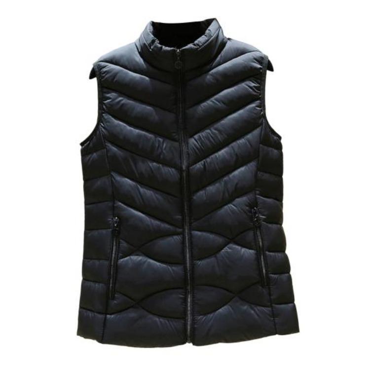 Ultra Light Slim Fit Women s Padded Vest Windproof Stand Up Collar Sleeveless Jacket Warm Winter Autumn Zipper Closure Waistcoat 2XL