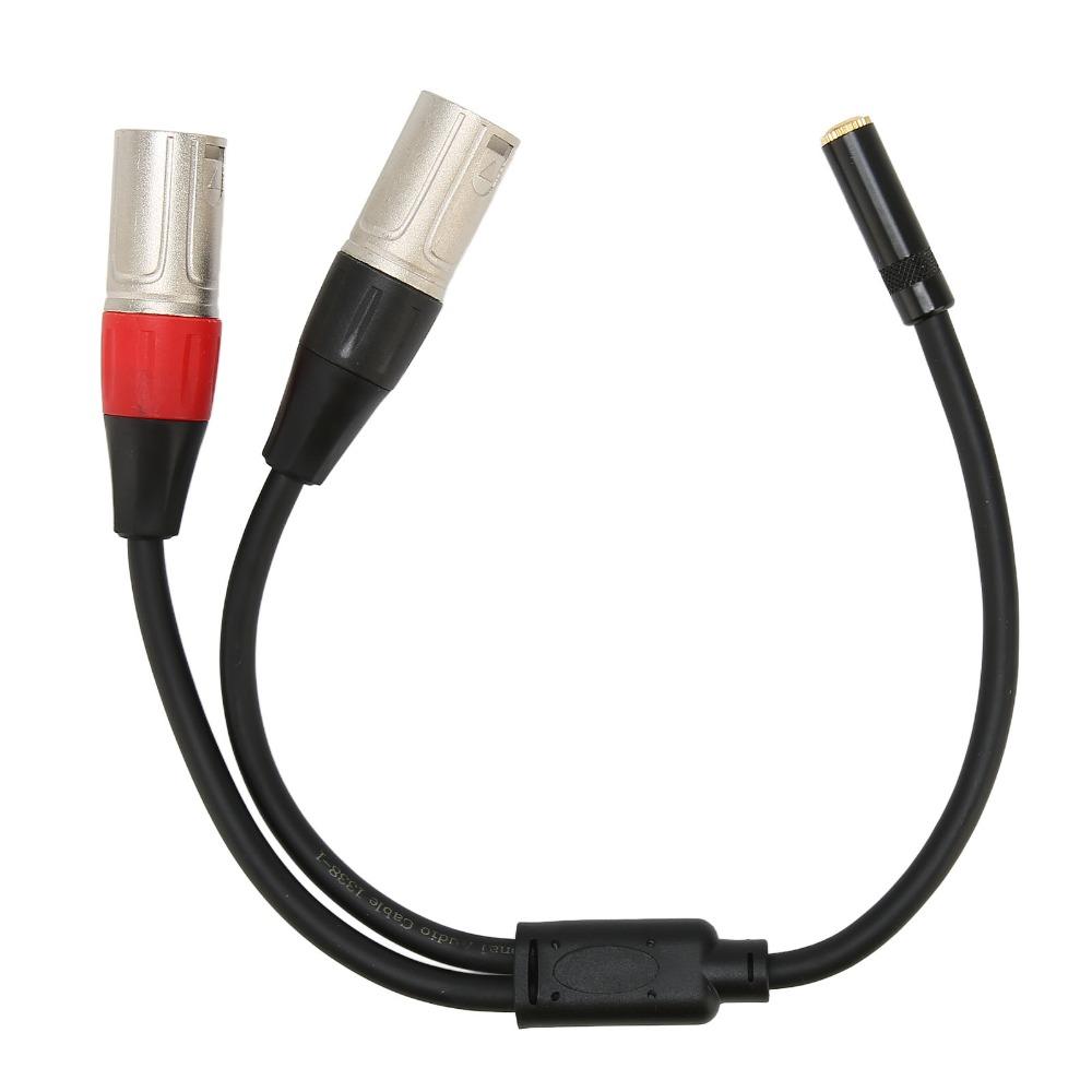 1.0ft Balanced Dual XLR Male to 3.5mm Female 3.5mm to 3Pin XLR Y Split Cable Studio Equipment