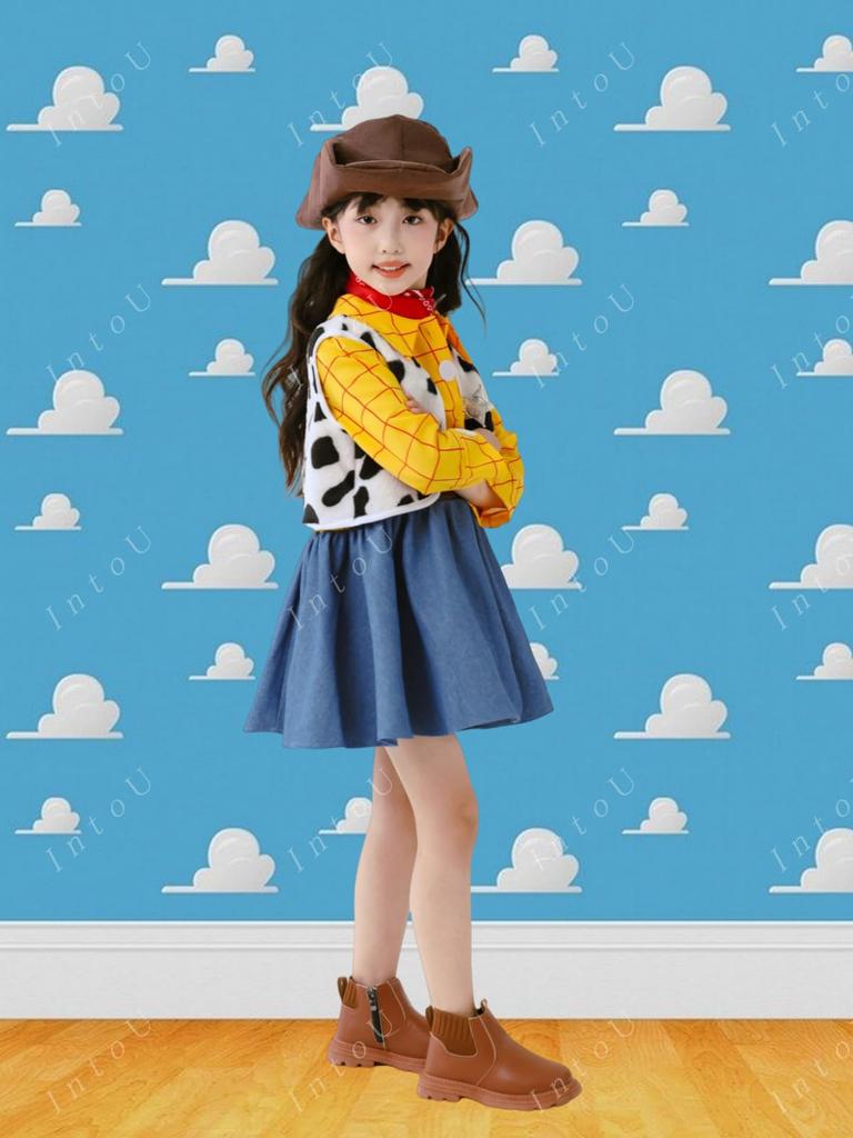 [IntoU] Toy Story Woody Cosplay Costume for Girls (120)