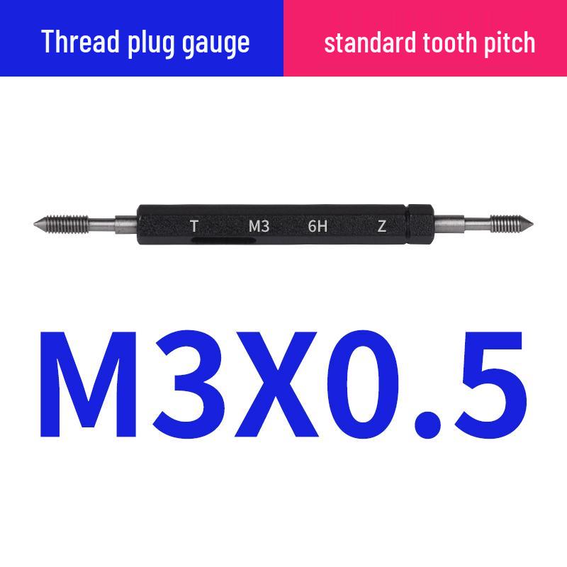 Metric 6H Thread Plug Gauge Go-No-Go Inspection Tool with Pointed Flat Head, M1-20