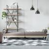 Sofa Bed with Armrests Taupe Fabric