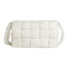 Padded Tech Cassette Series Intreccio Woven Magnetic Closure Fabric Crossbody Shoulder Bag Large Size Men Bags White 690133VBO819007