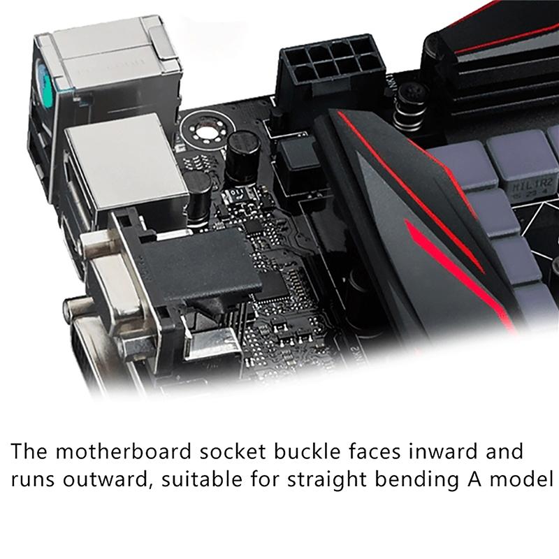 Placa-mãe Cpu 8Pin Conector de direção hidráulica 8Pin Adaptador de 90 graus Interface de energia Cabeça de direção