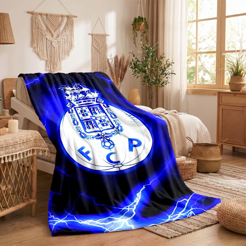FC Porto Print Flannel Blanket Soft Warm Sofa Bed Throw Blanket For Home Office Bedroom
