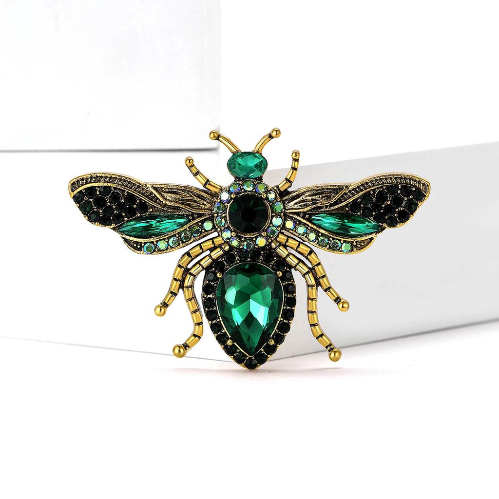 Stylish Rhinestone Bee Brooches for Women Unisex Crystal Glass Insect Pins Event Funny Luxury Gifts New Year Friends Decoration