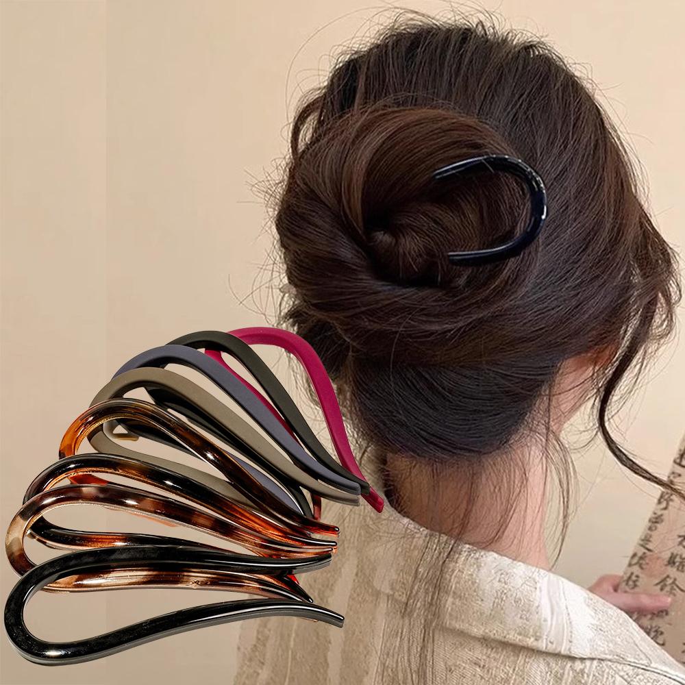 Matte Hair Forks Hair Sticks Goat Horns U-Shape Hair Comb Bun Hairpin Women Girls Hairstyle Hair Accessories Headband Hairstyle
