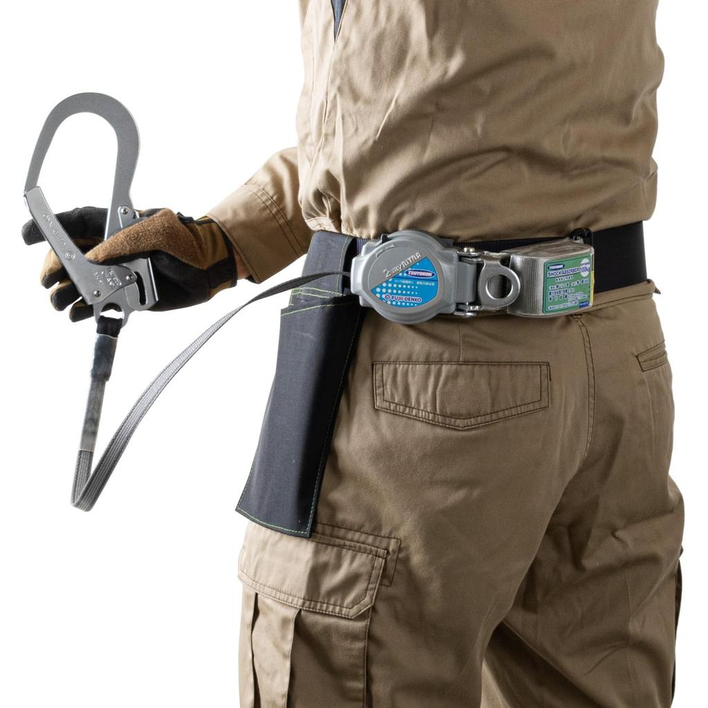 Ceinture de torse standard de type 2 voies, mécanisme de verrouillage rétractable, noir, taille M, longueur de ceinture 1200 mm, fabriqué au Japon, équipement de prévention des chutes