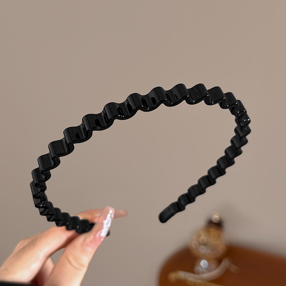 Bentiță Val Bentițe Păr Rășină Maro Val Bentiță cu Dinți Subțire Antiderapant Femei Makkeup Pieptene Păr Bandă Zigzag Bentiță Crestată