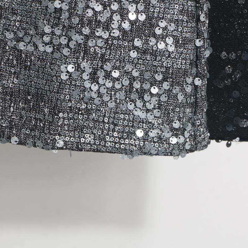 Heavy Industry Silver Sequined Skirt Female Small 2025 Sparkling Streamer A-line Bag Hip Skirt Zipper Uchimura Female Skirt