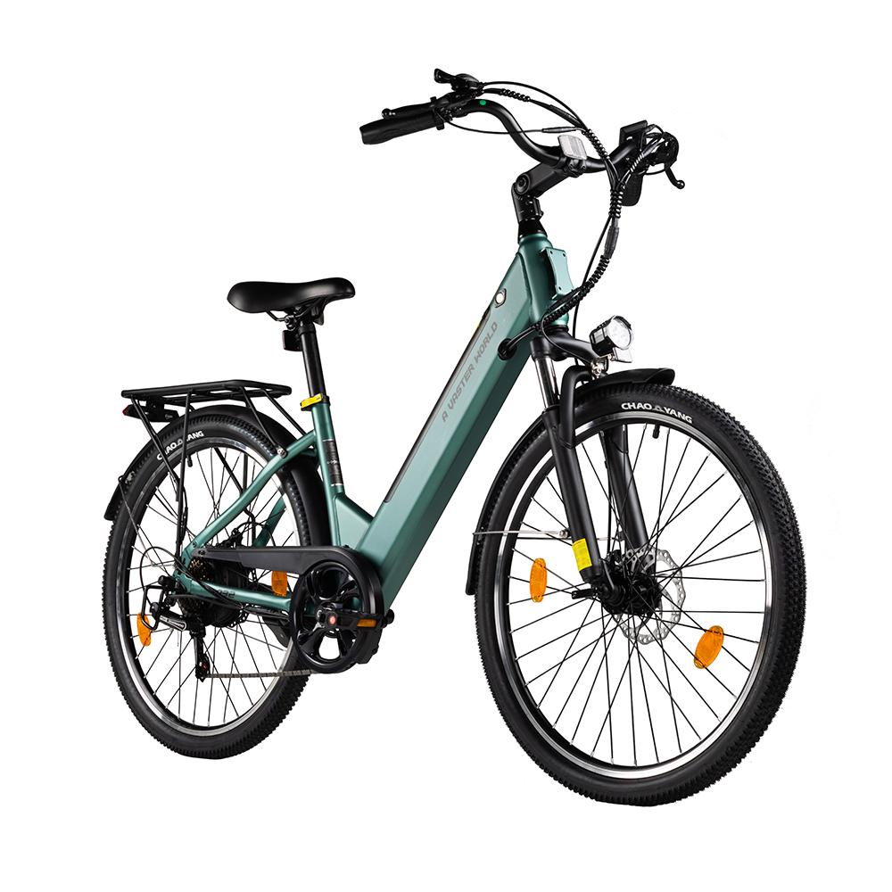 AVDL A32 26  Urban Commuter E-Bike, 36V 12,8Ah Abnehmbarer Akku, Shimano 7-Gang grün