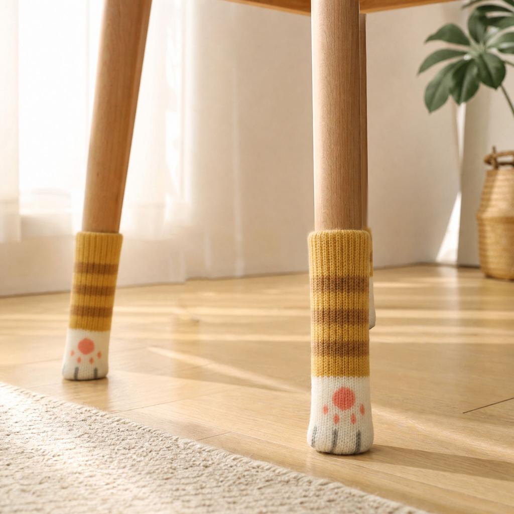 Table and Chair Leg Floor Protectors 4 Pack, Furniture Feet Pads
