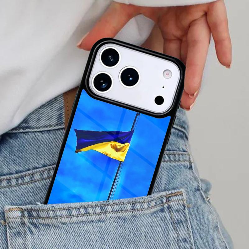 U-kraine Herzförmige Flagge Handyhülle für iPhone 17ProMax 12 13 14 15 16e 17 Pro Max Plus Air Cover