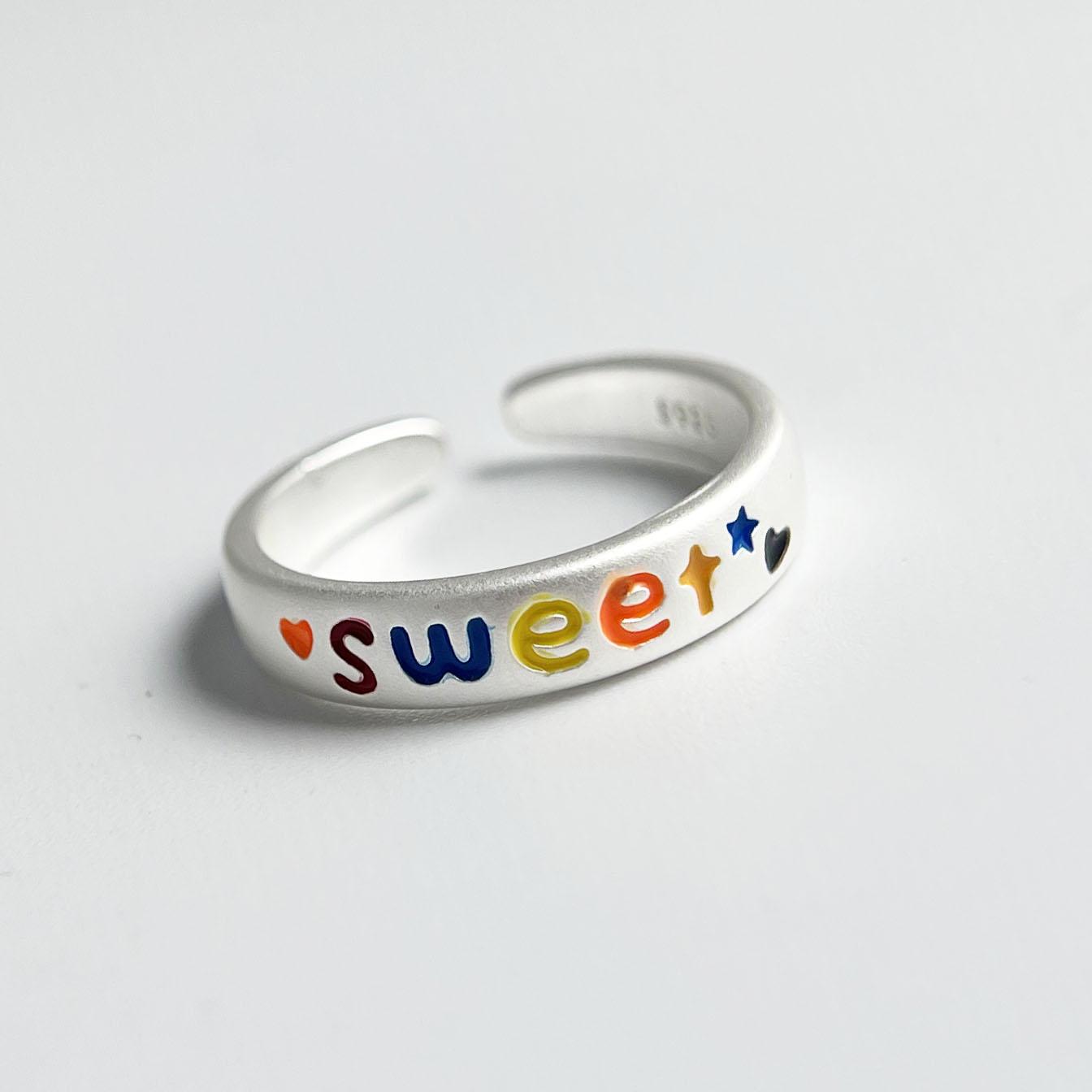 

925 Sterling Silver Rings for Women Men Couple Minimalist Handmade Simple Letters Ring Party Jewelry Gift Prevent Allergy resizable