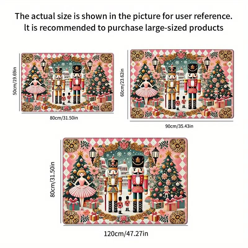 Pink Nutcracker Rug, Non-Slip Absorbent Kitchen & Bathroom Mat, Indoor/Outdoor Entrance Doormat for Home Décor