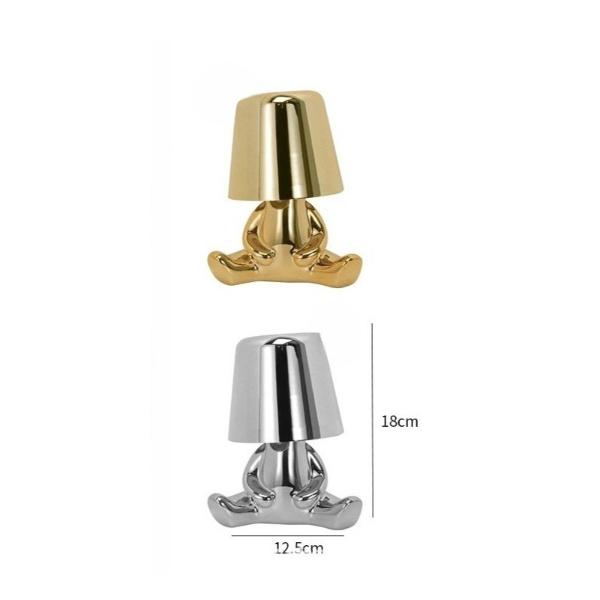 Italien Little Golden Man Bordslampa Touch Switch LED Nattljus Kafé Bar Sovrumsinredning Tänkare Rumsdekorlampa