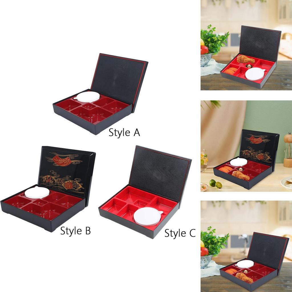 Japanese Style Bento Box Meal Prep Container Fruits with Bowl 6 Compartments Sealed Lunch