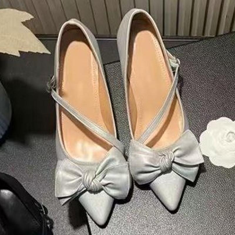 Bow Women High Heels Shoes Elegant Pointed Toe Heeled Sandals Summer Fad Party Dress Shoes New Pumps Mujer De Sandalias