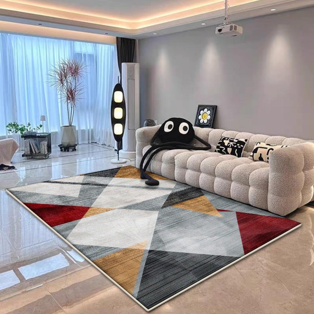 Nordic Geometric Home Carpet Decoration Living Room Modern Large Area Rug Foldable Washable Bedroom Bedside Non-slip Floor Mat