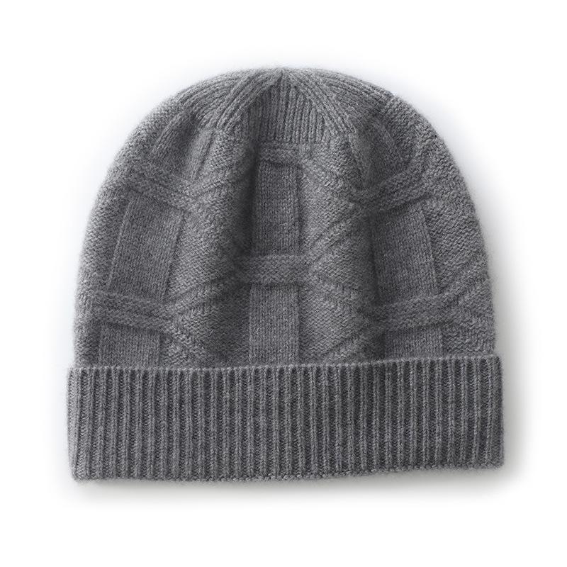 

Cashmere Hat Autumn and Winter New Style Women s Fashion Casual Ear Protection Pile Hat Solid Color Knitted Hat One size