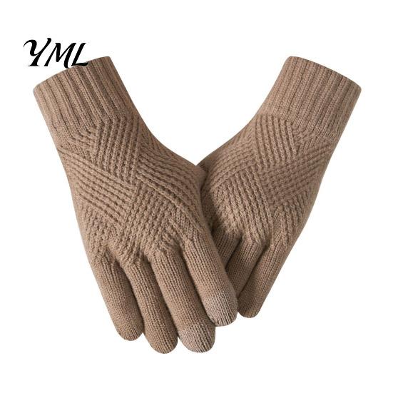 Outdoor Work Gloves for Winter Knitted Touchscreen Men Women, Warm Thermal Gloves, Thickened Stretchy Soft Knit Accessories Plush Lining Mittens Cold