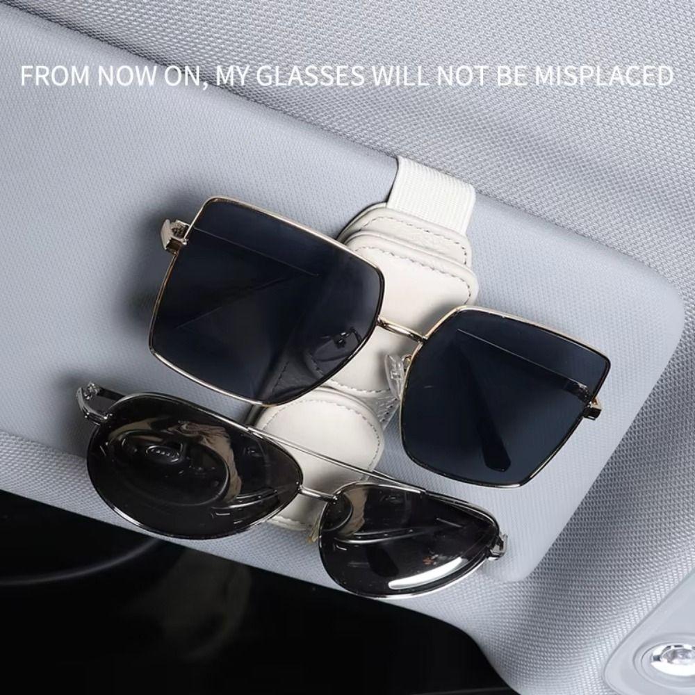 Multifunction Ticket Card Clip for Car Durable Leather Car Eyeglasses Storage Clip  Ticket Clip