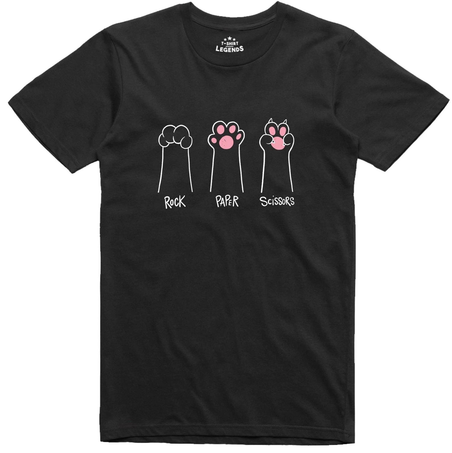 

Cat Paws Rock Paper Scissors T-Shirt - Funny Cotton Tee 3XL