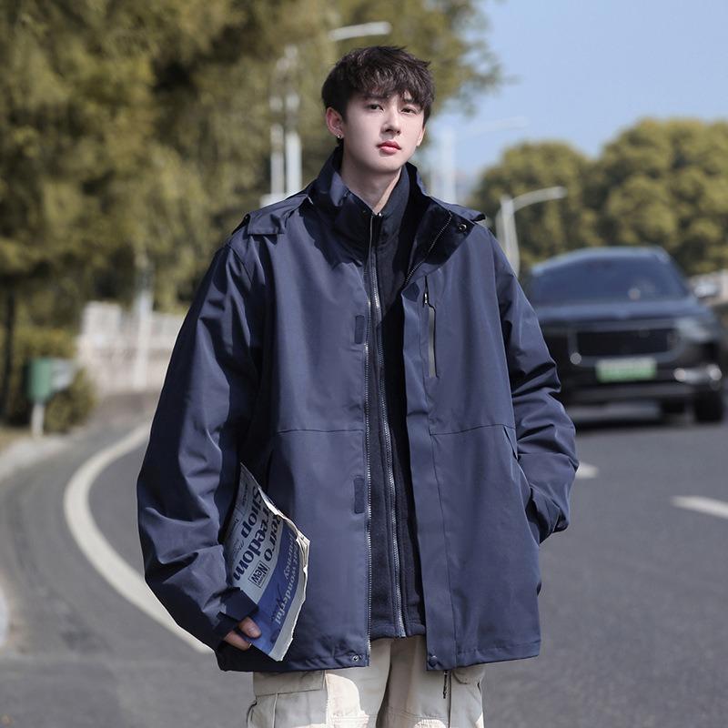 Jacket Men's 3-in-1 2024 New Spring and Autumn Outdoor Mountaineering Suit Windproof Jacket