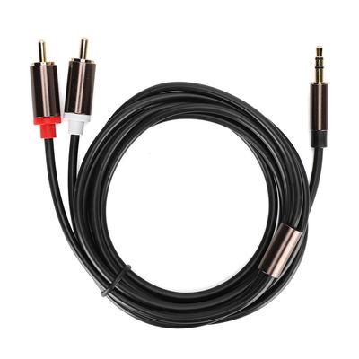O Line Lautsprecherkabel Computer Subwoofer Kabel Telefonzubehör 2-in-1 3,5mm Stecker auf 2RCA 2-Meter
