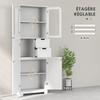 Tall bathroom cabinet 4 Doors 2 Drawers 60x30x170cm White